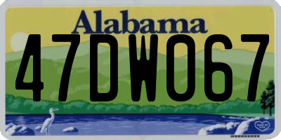 AL license plate 47DW067
