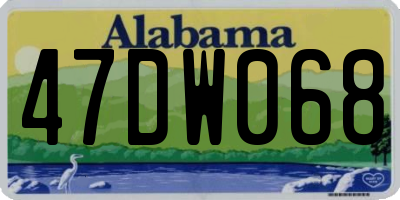AL license plate 47DW068