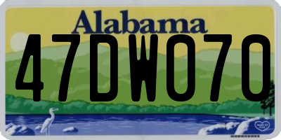 AL license plate 47DW070