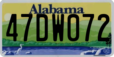 AL license plate 47DW072