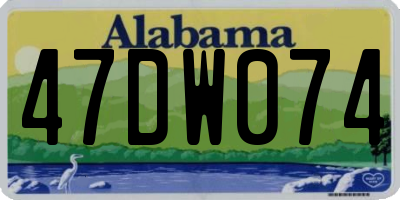 AL license plate 47DW074