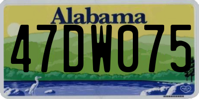 AL license plate 47DW075