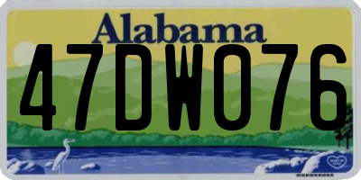 AL license plate 47DW076