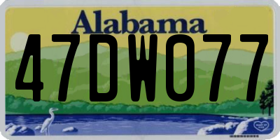 AL license plate 47DW077