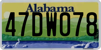 AL license plate 47DW078