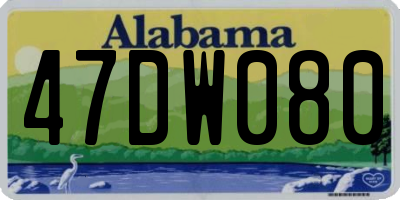 AL license plate 47DW080