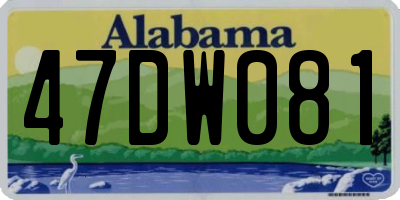 AL license plate 47DW081
