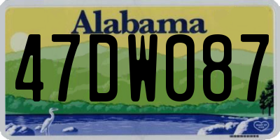AL license plate 47DW087