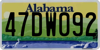 AL license plate 47DW092