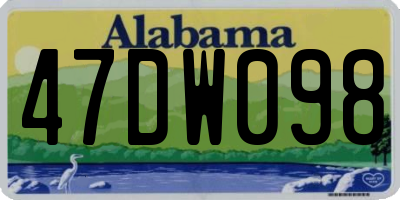AL license plate 47DW098