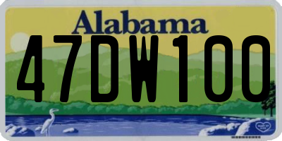 AL license plate 47DW100