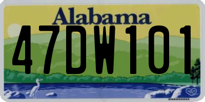 AL license plate 47DW101