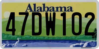 AL license plate 47DW102