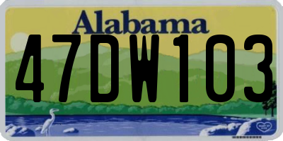 AL license plate 47DW103