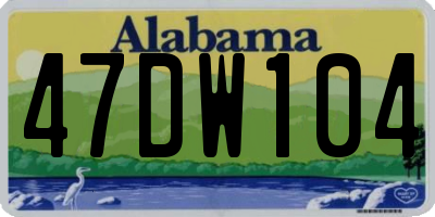 AL license plate 47DW104