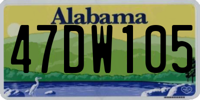 AL license plate 47DW105