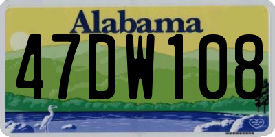 AL license plate 47DW108