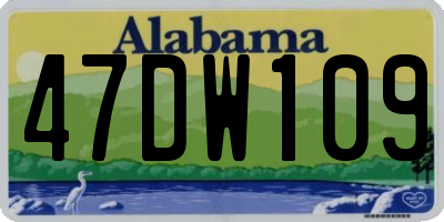 AL license plate 47DW109