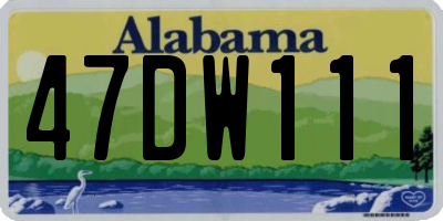 AL license plate 47DW111