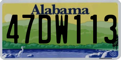 AL license plate 47DW113