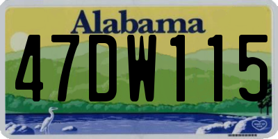 AL license plate 47DW115