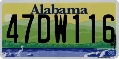 AL license plate 47DW116