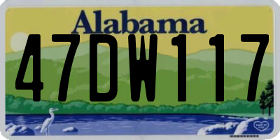 AL license plate 47DW117