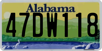 AL license plate 47DW118