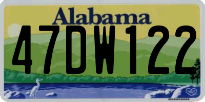 AL license plate 47DW122