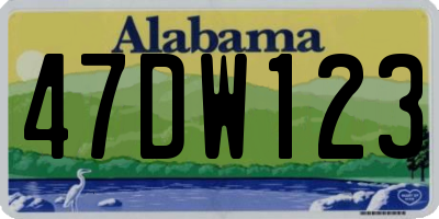 AL license plate 47DW123