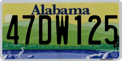 AL license plate 47DW125