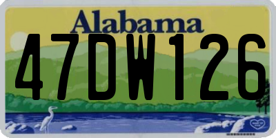 AL license plate 47DW126
