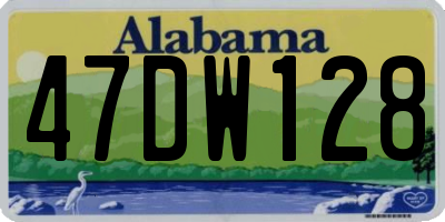 AL license plate 47DW128