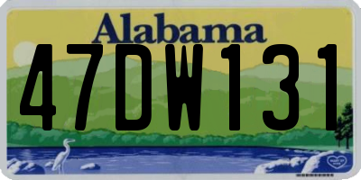 AL license plate 47DW131