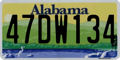 AL license plate 47DW134