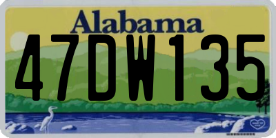 AL license plate 47DW135