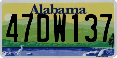 AL license plate 47DW137