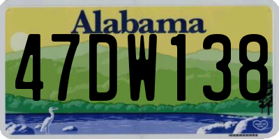 AL license plate 47DW138