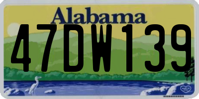 AL license plate 47DW139