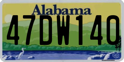 AL license plate 47DW140