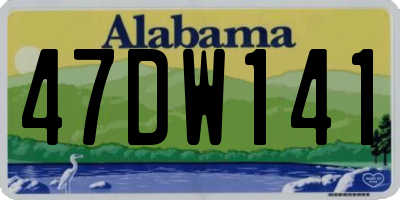 AL license plate 47DW141