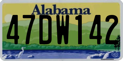 AL license plate 47DW142