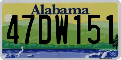 AL license plate 47DW151