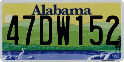 AL license plate 47DW152