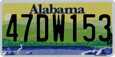 AL license plate 47DW153