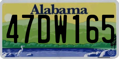 AL license plate 47DW165