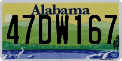 AL license plate 47DW167