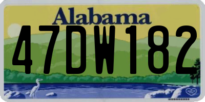 AL license plate 47DW182