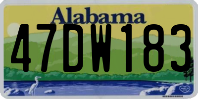 AL license plate 47DW183
