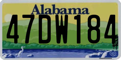 AL license plate 47DW184